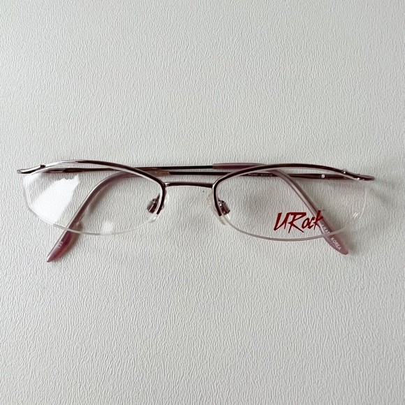 UROCK Eyeglasses Frame U721 Rose 52-18-135 Semi Rimless Display Model - Picture 2 of 12